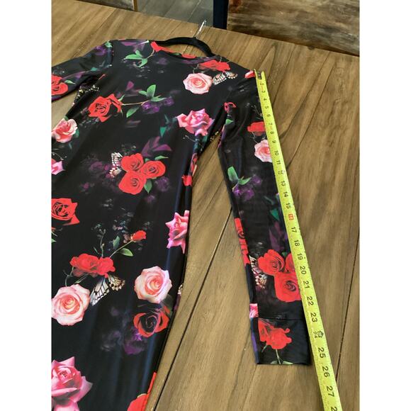 Revolve AFRM Didi crew neck floral long sleeve black Maxi Dress M - Picture 6 of 12